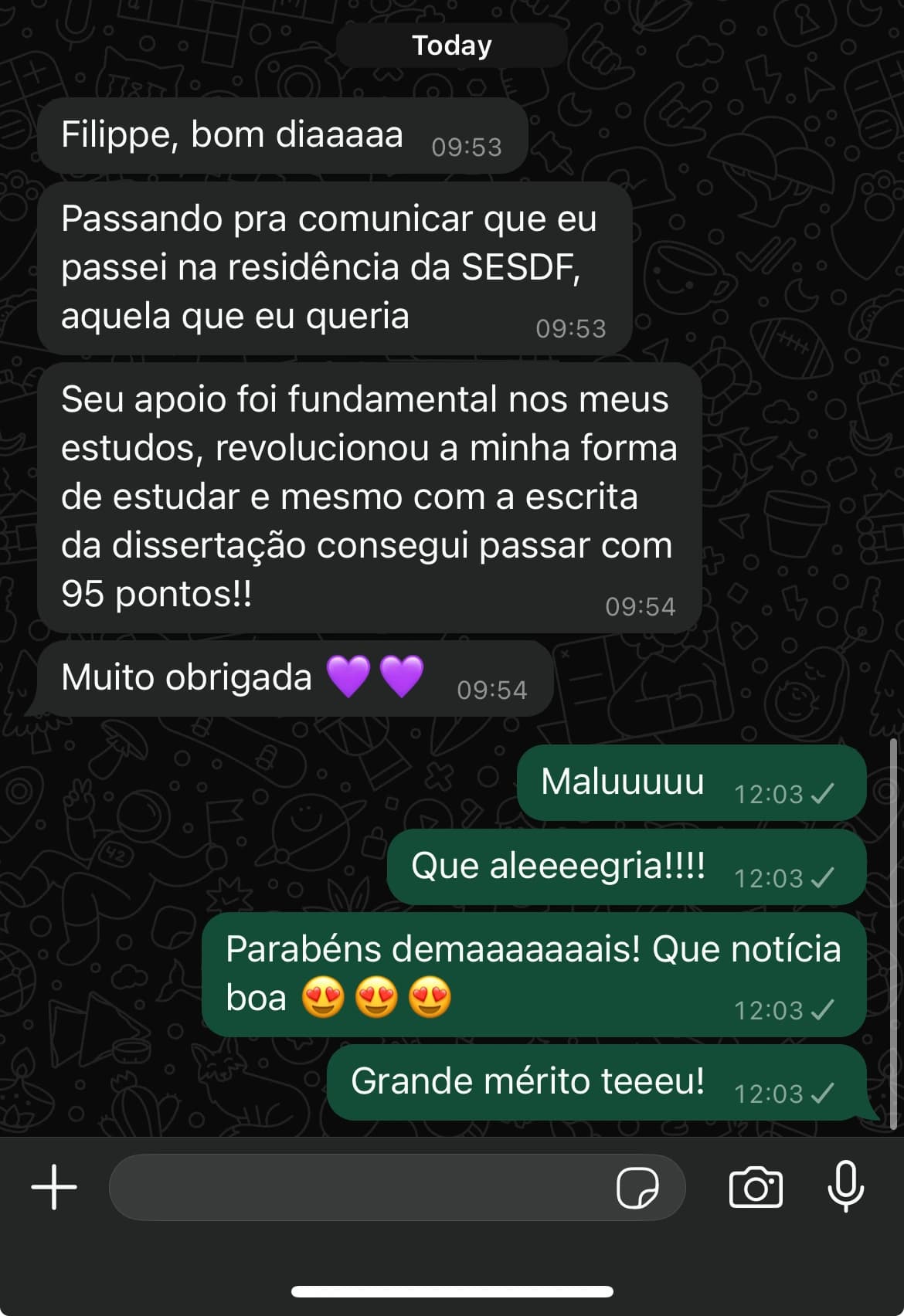Malu - Aprovada em Residência